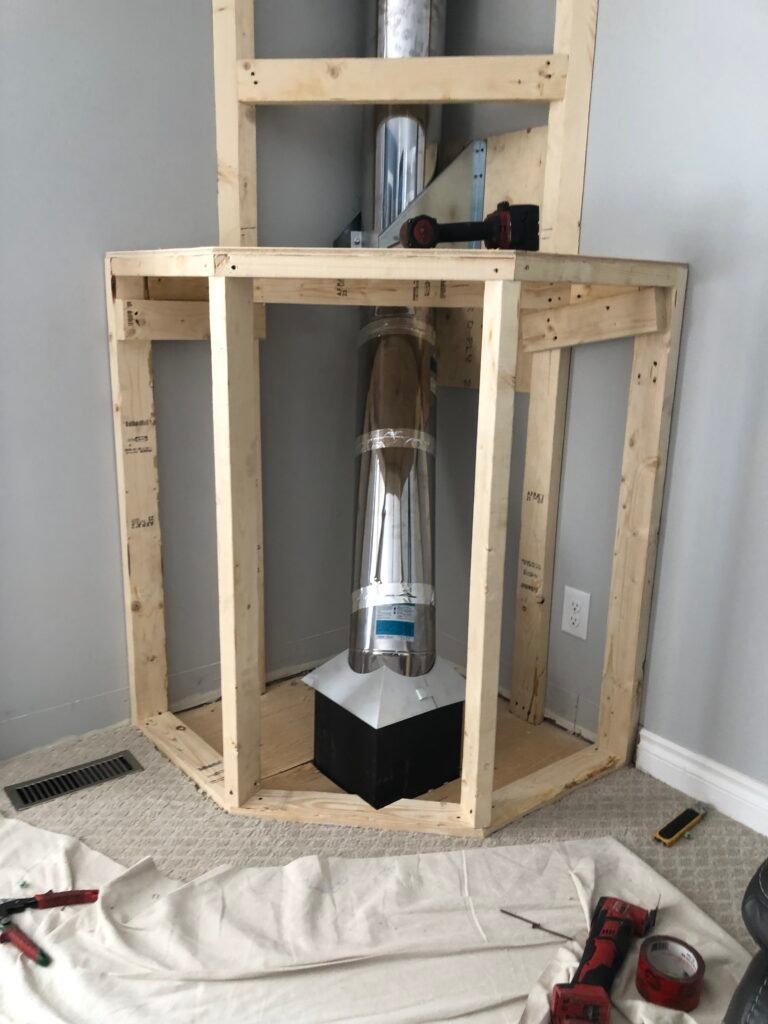 Factory chimney enclosure installation