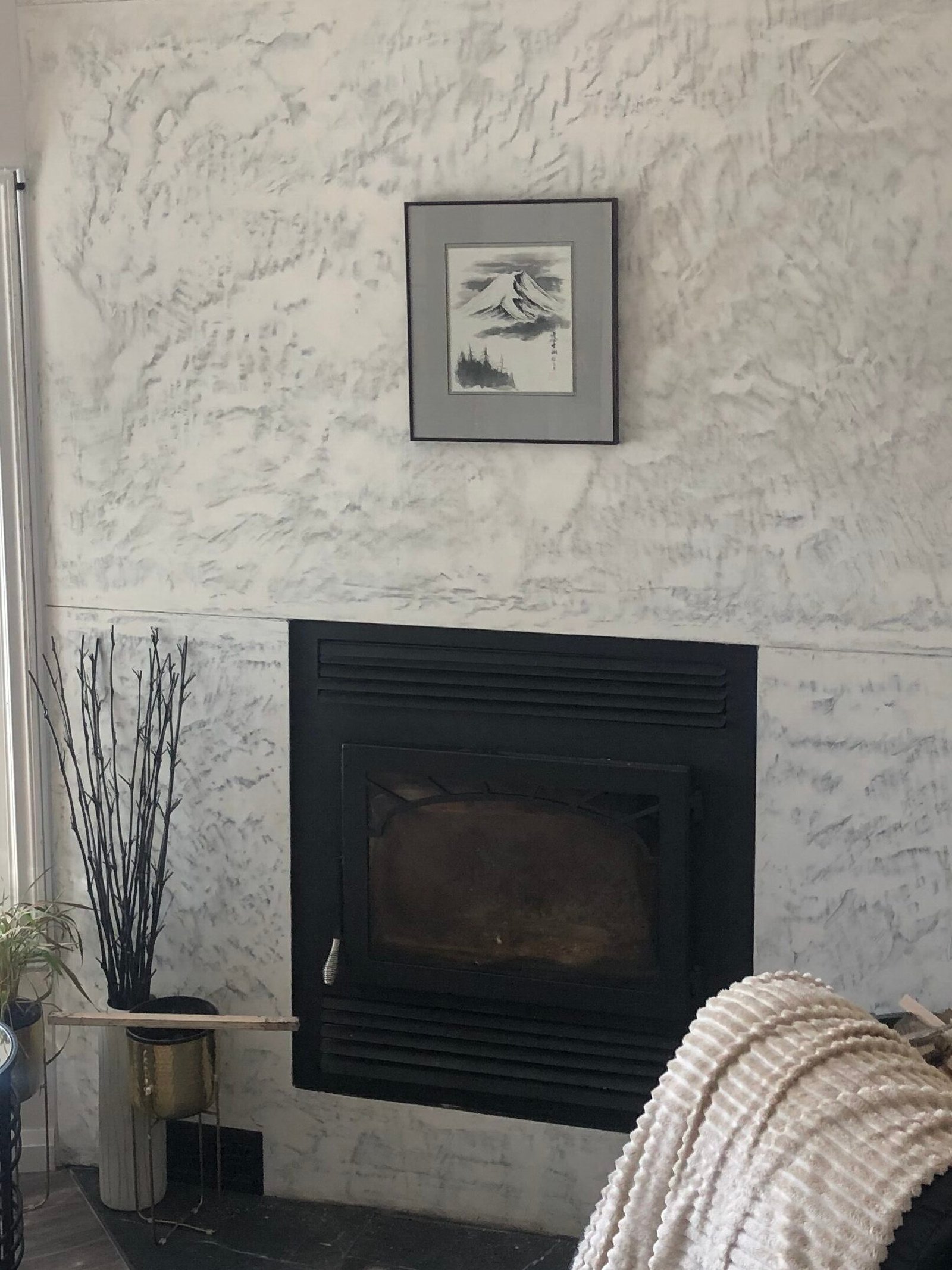 Factory Fireplace, Venetian Plaster finish