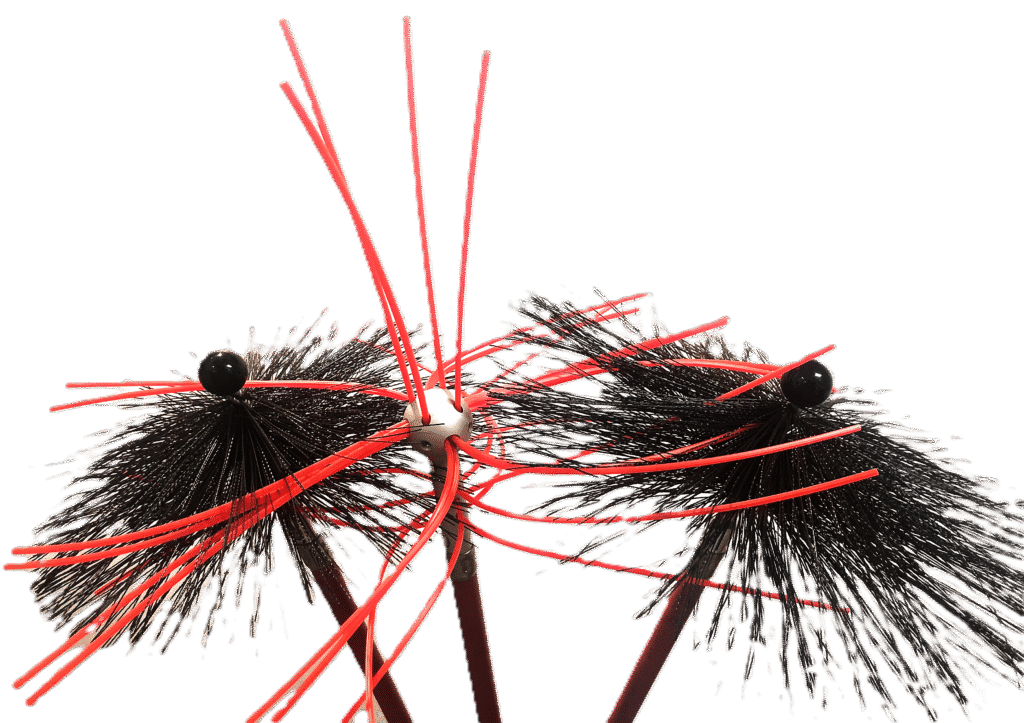 Modern rotary chimney brushes. Rotary chimney cleaning systems are far more efficient than traditional brushes.